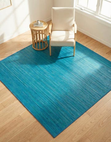 Blue Bamboo Square Rug