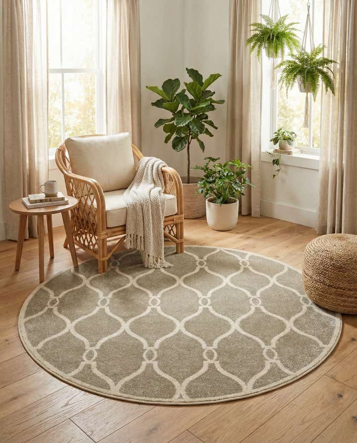 6' x 6' Lattice Round Rug