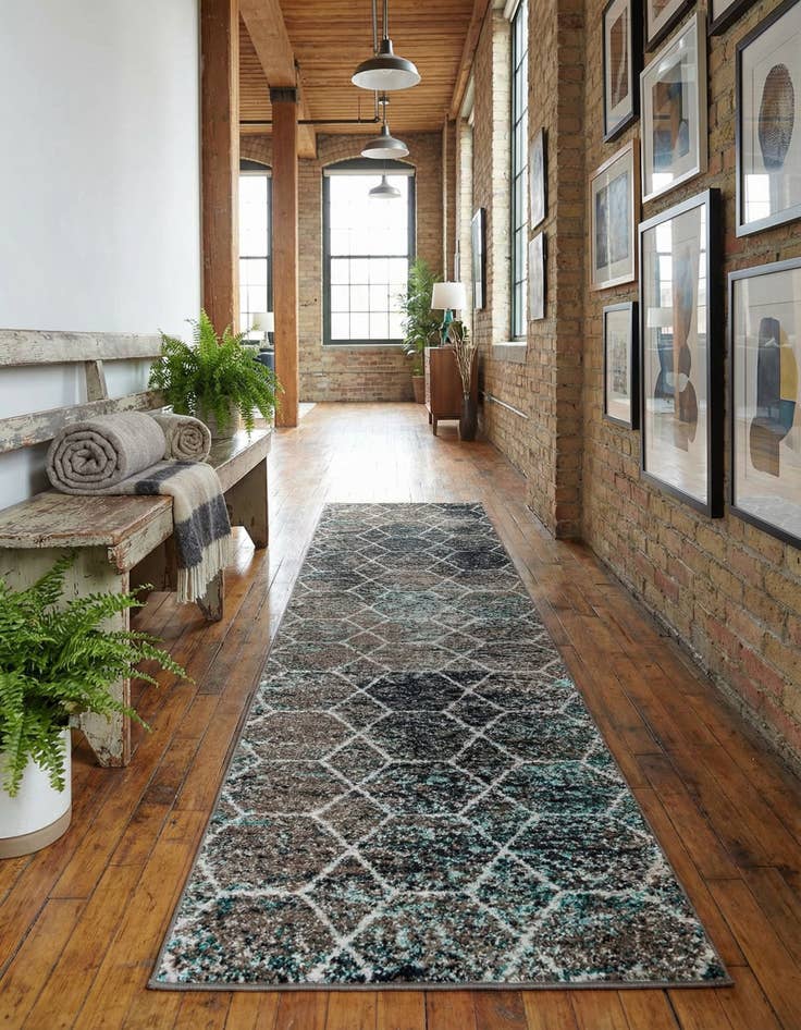 Detail image of 2' 7 x 12' Trellis Frieze Runner Rug