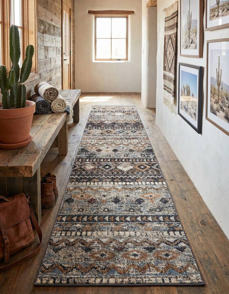 Detail image of 2' 7 x 12' Eco Southwestern Runner Rug