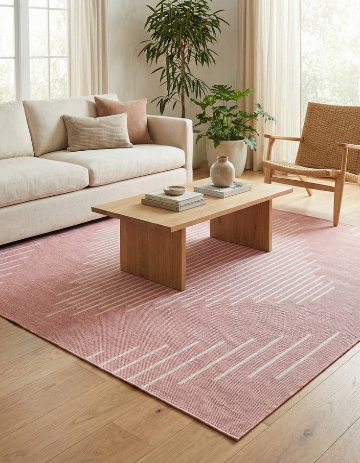Detail image of 7' x 7'  Washable Modern Indoor / Outdoor Square Rug