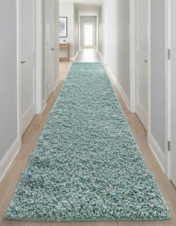 Detail image of 2' 6 x 16' 5 Comfort Solid Shag Runner Rug