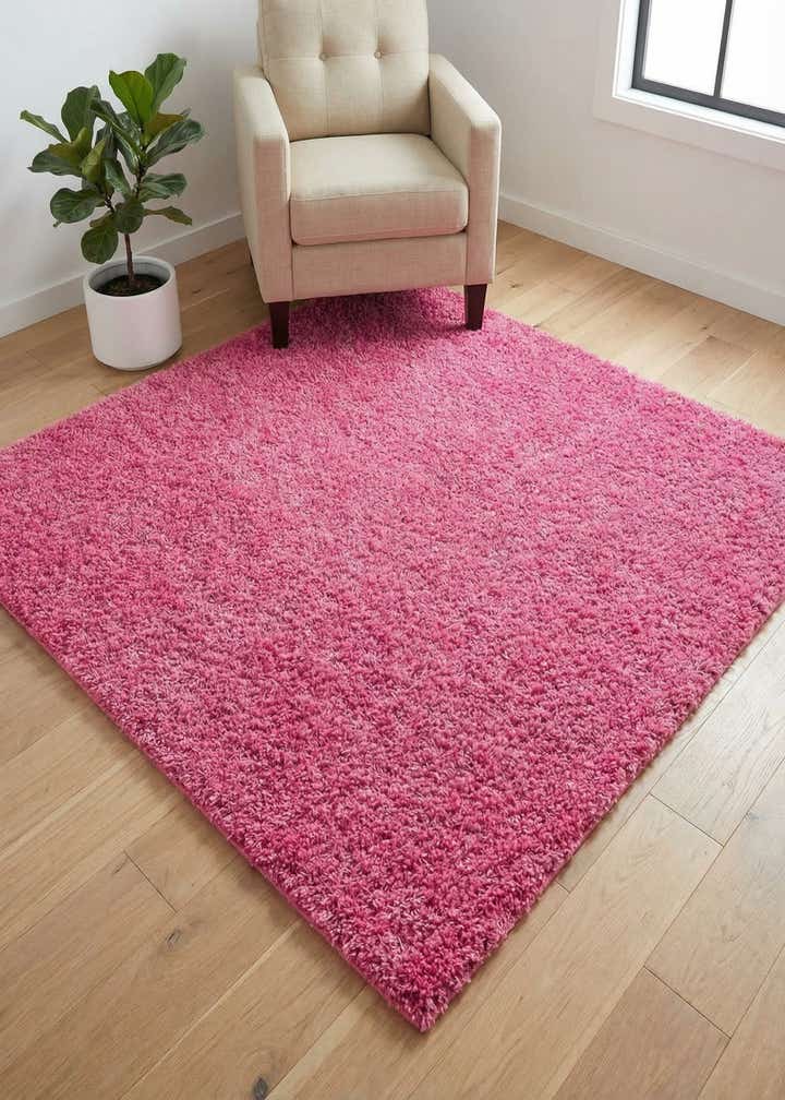 5' 3 x 5' 3 Solid Shag Square Rug