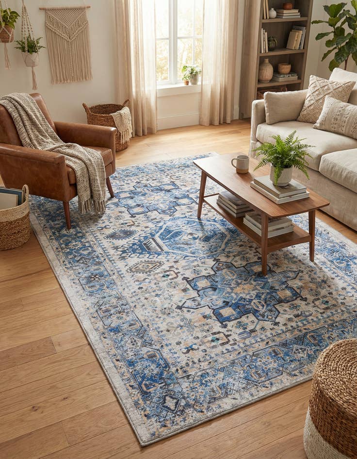 Detail image of 6' x 9'  Washable Yara Rug