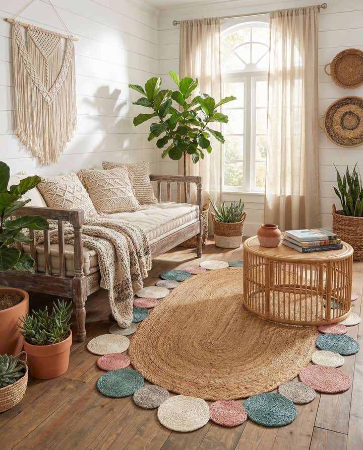 5' 1 x 8' Braided Jute Oval Rug