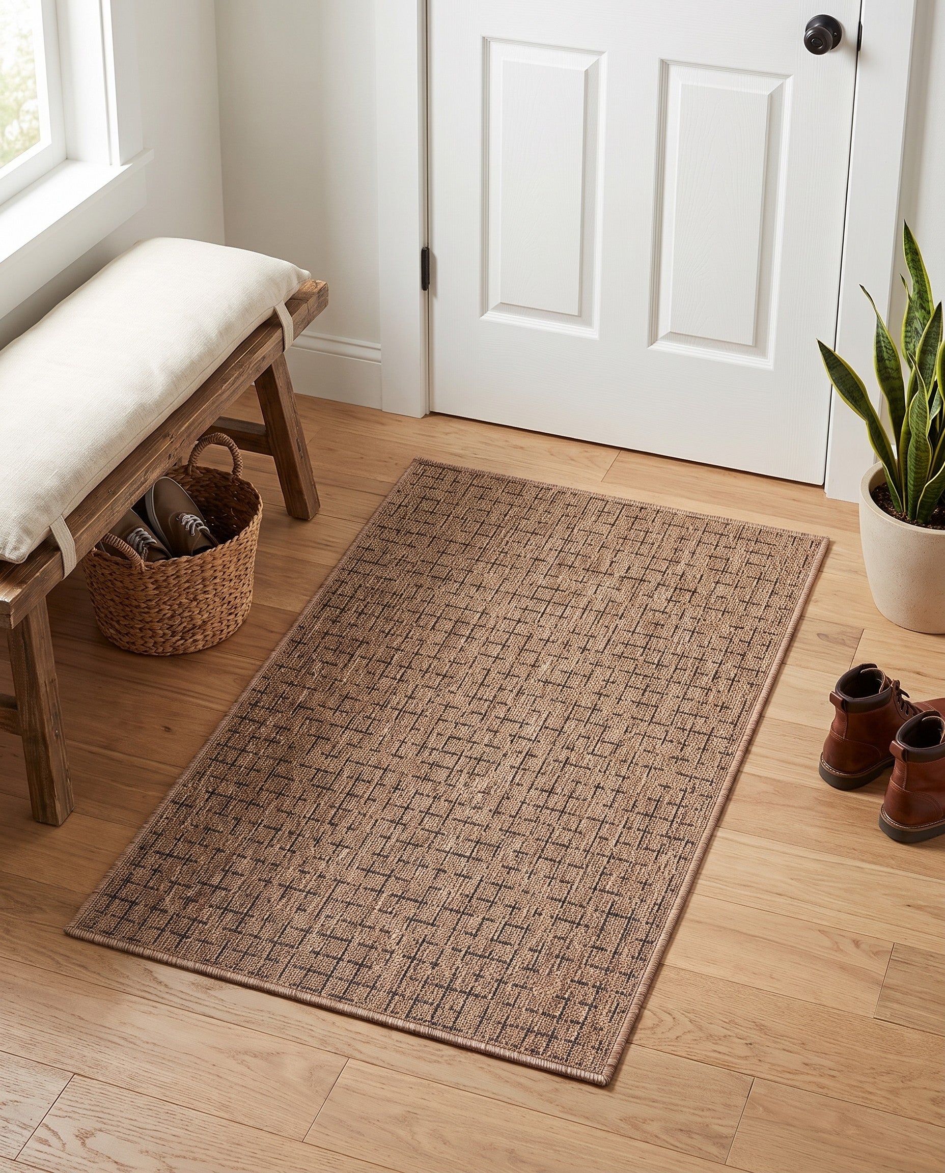 2' x 3' Easy-Clean Checkered Indoor / Outdoor Rug