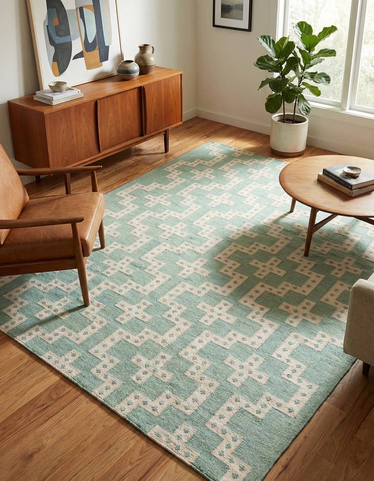 Detail image of 7' 10 x 10' Hand Woven Kilim Wool Rug