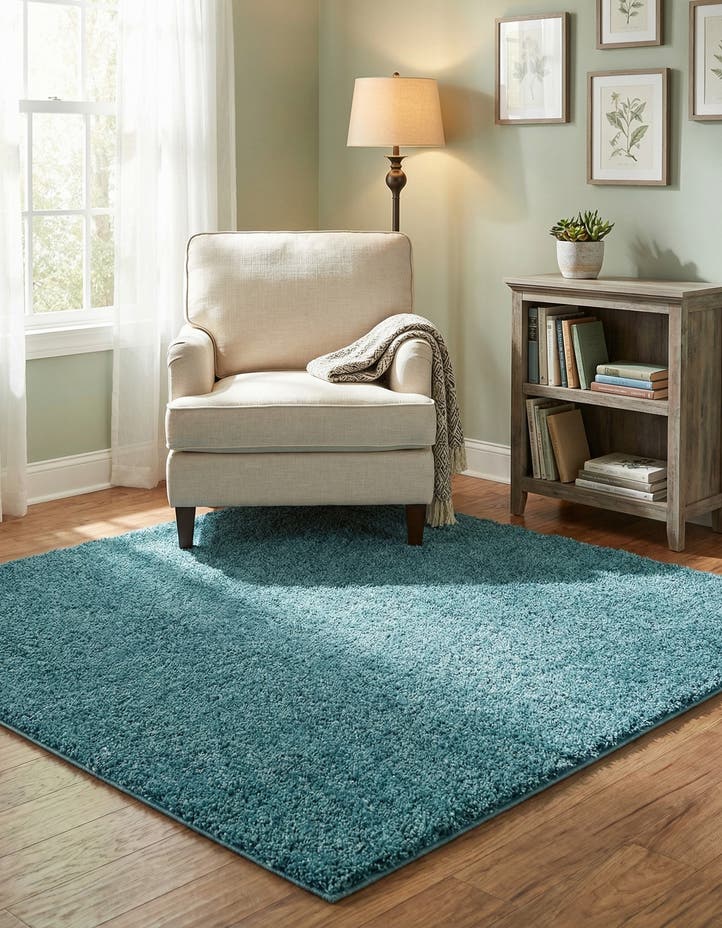 5' x 5' Soft Solid Shag Square ...