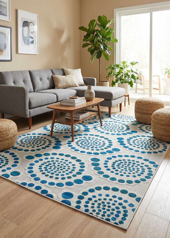 7' x 10' Easy-Clean Modern Indoor / Outdoor Rug