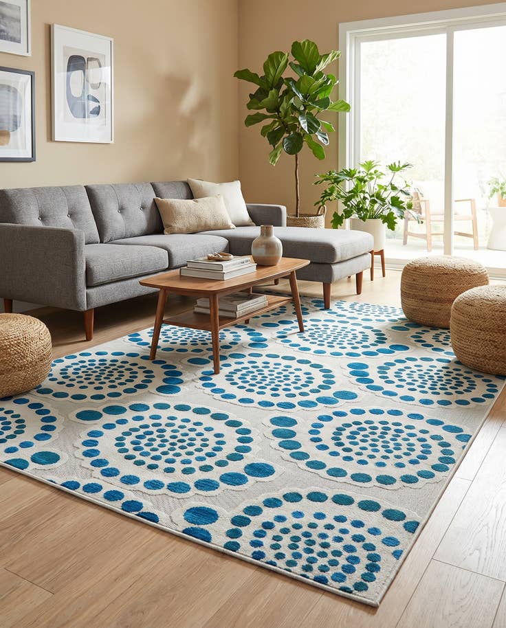 Detail image of 7' x 10' Easy-Clean Modern Indoor / Outdoor Rug