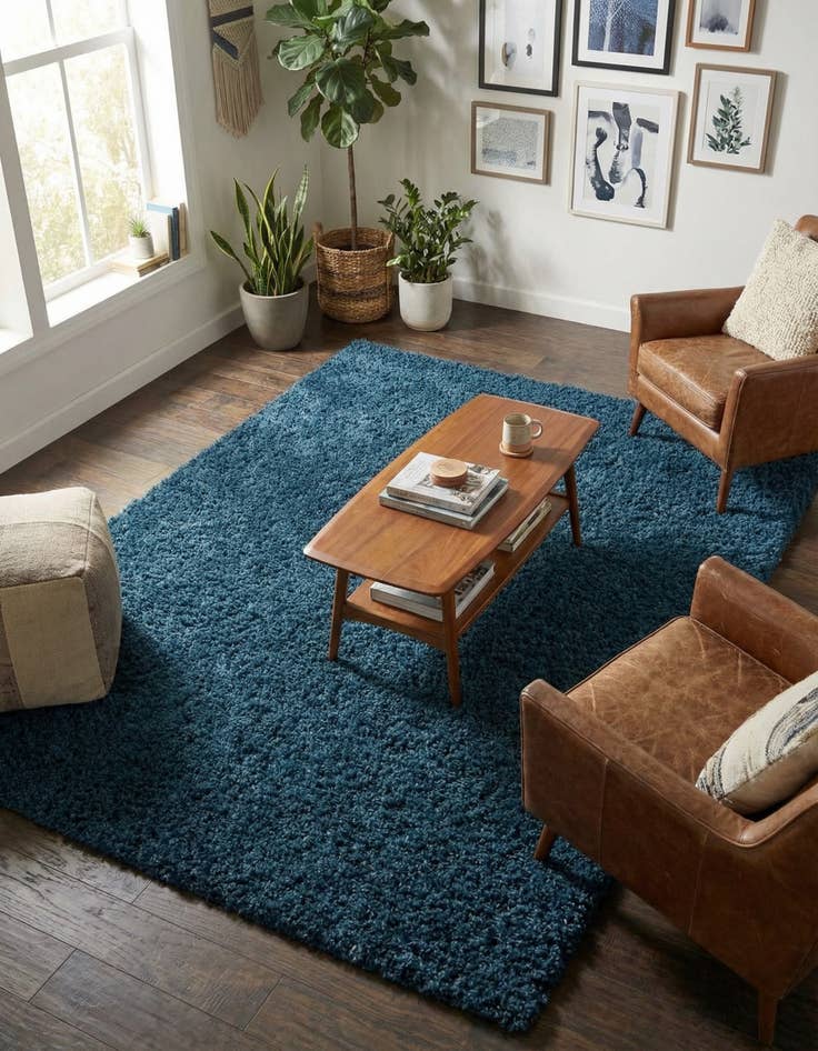 Detail image of 5' 3 x 8' Solid Shag Rug