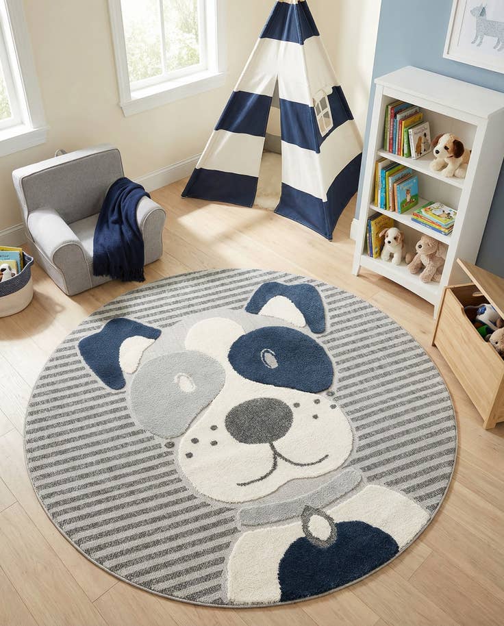 Detail image of 7' x 7' Whimsy Kids Round Rug