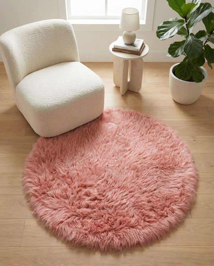 3' x 3' Sheepskin Round Rug