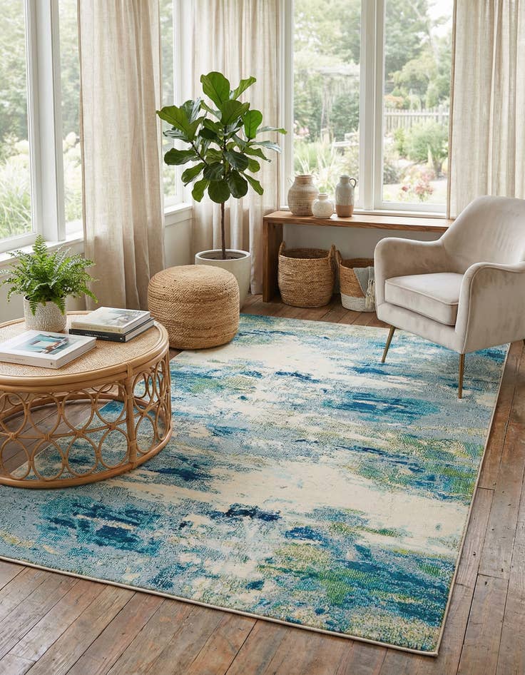 Detail image of 5' x 8'  Washable Spectrum Rug