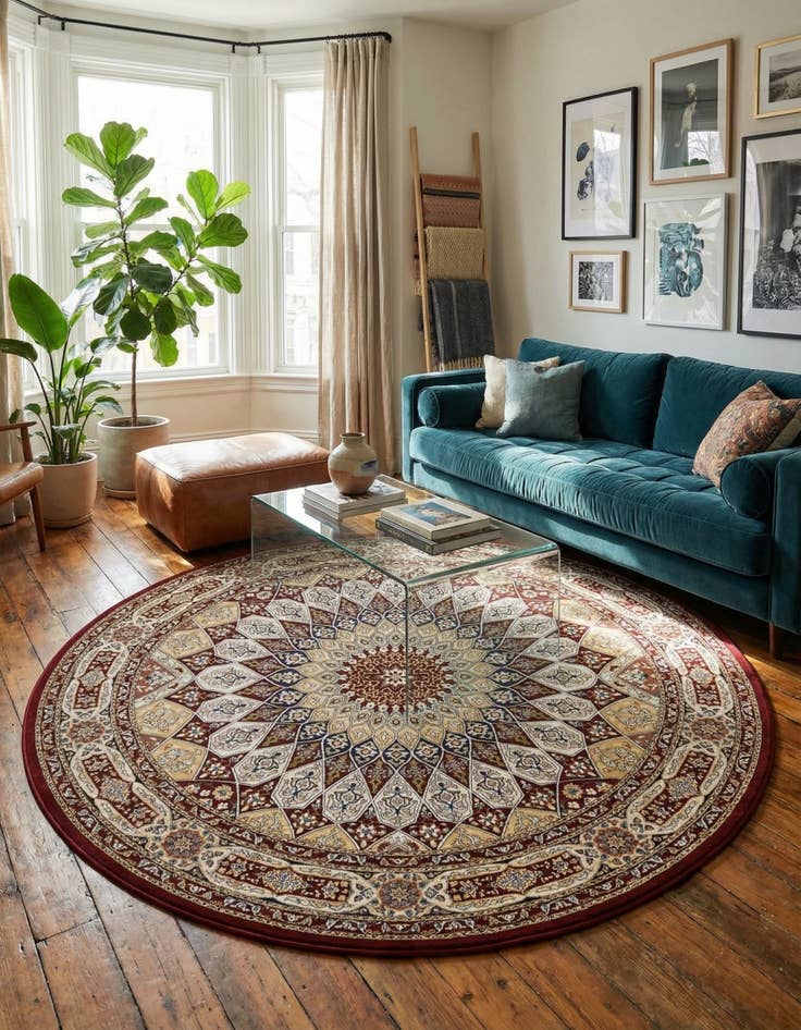 Detail image of 10' x 10' Nain Design Round Rug