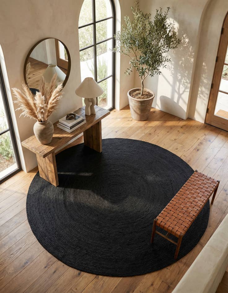 Detail image of 10' x 10'  Hand Braided Jute Round Rug