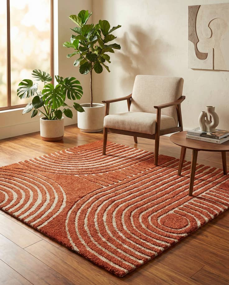 Detail image of 6' 1 x 6' 1 Handtufted Wool Square Rug