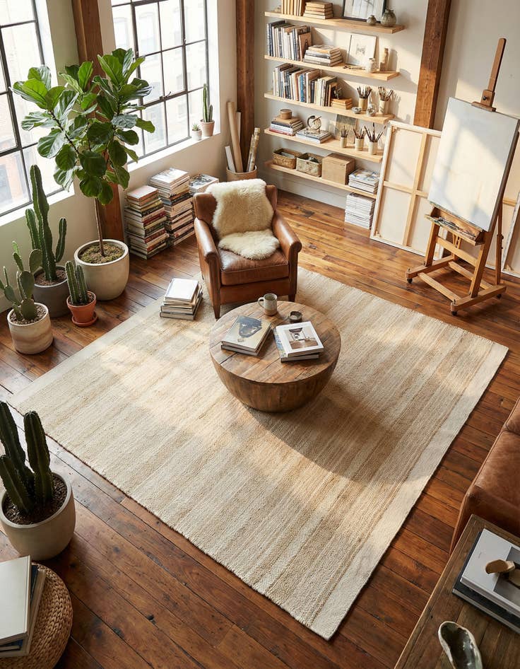 Detail image of  10' x 10'  Hand Woven Lariat Square Rug