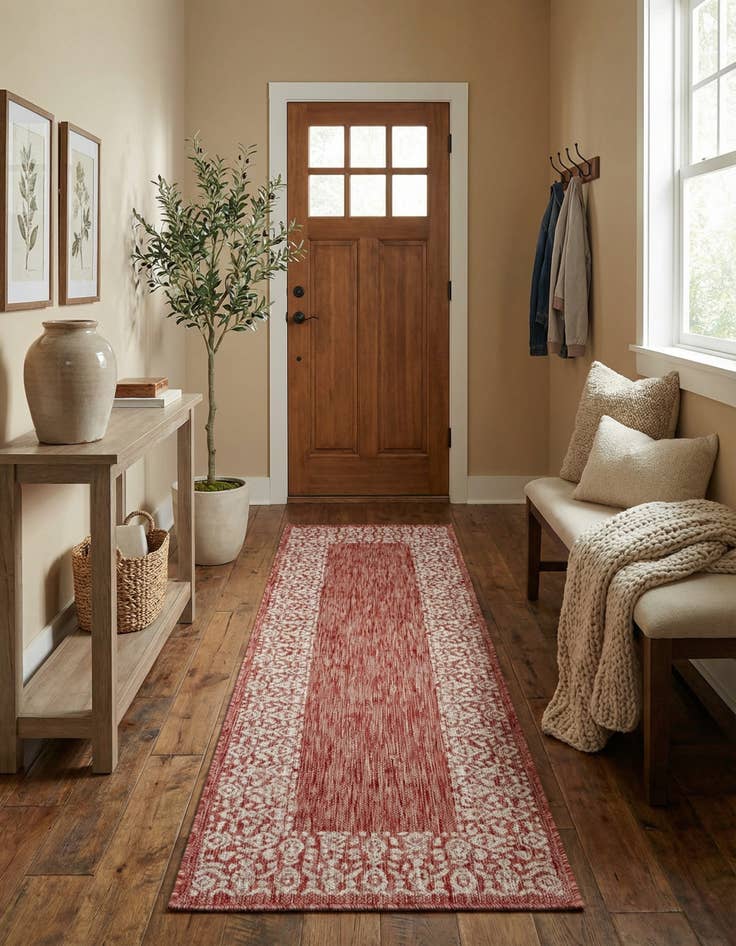 Detail image of 2' x 6' Easy-Clean Border Indoor / Outdoor Runner Rug