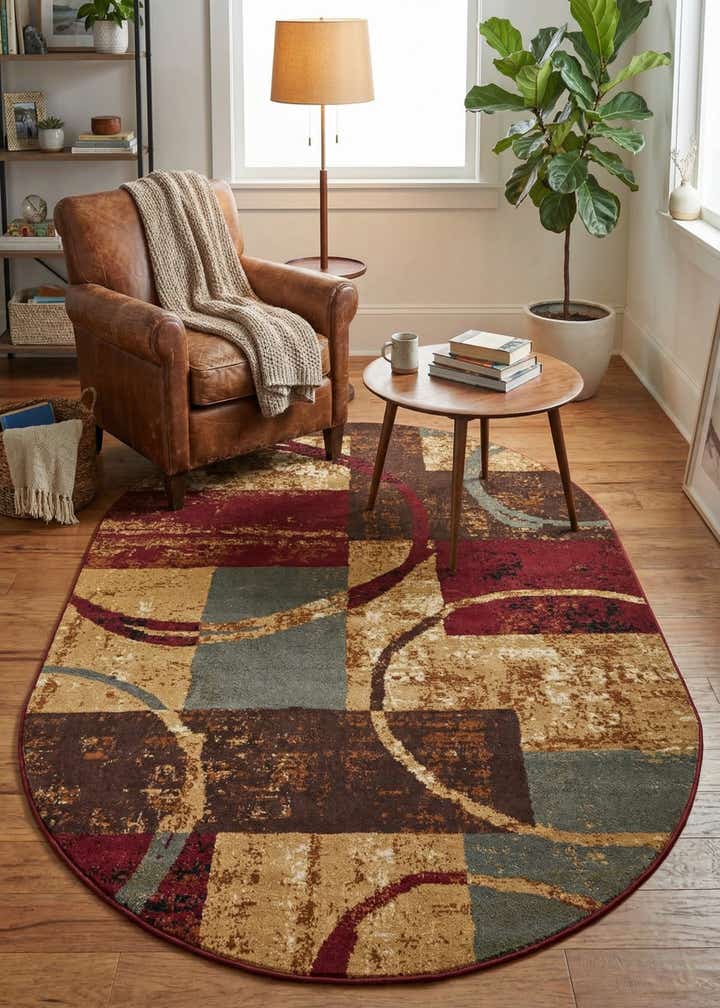 4' x 6' Coffee Shop Oval Rug