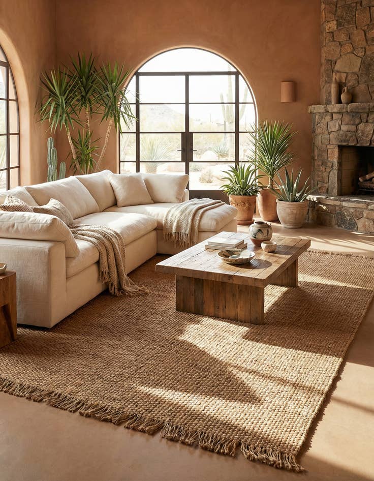 Detail image of 8' x 10' Hand Woven Chunky Jute Rug