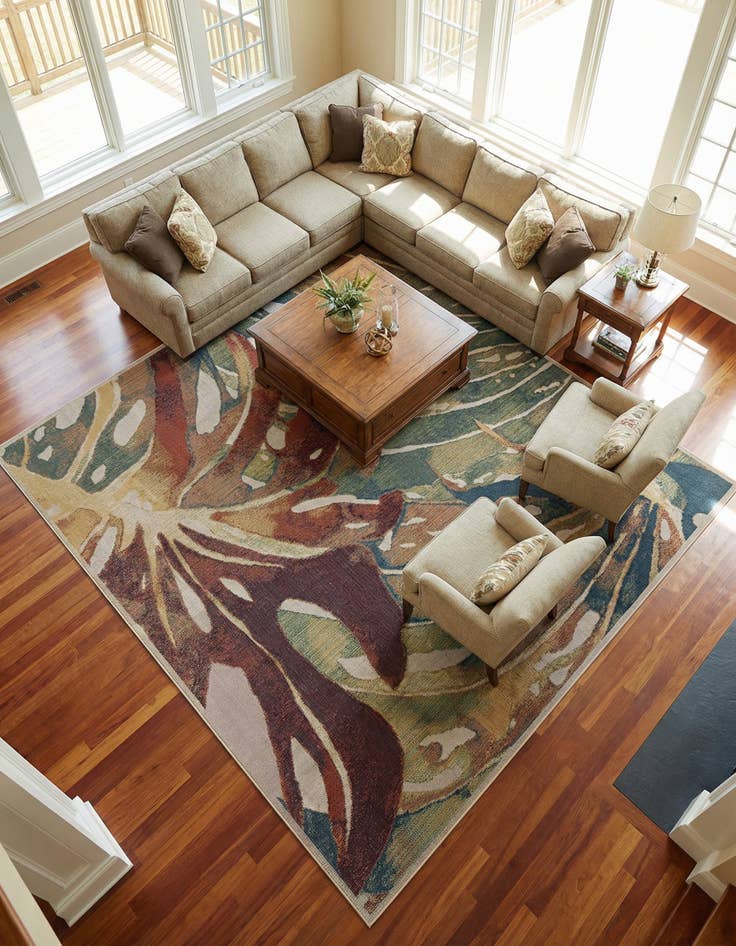 Detail image of 12' x 12' Washable Baja Indoor / Outdoor Square Rug