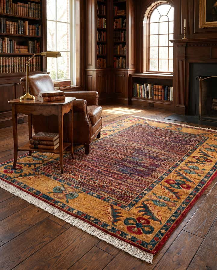 4' 11 x 6' 1 Hand Knotted Ziegler Wool Rug