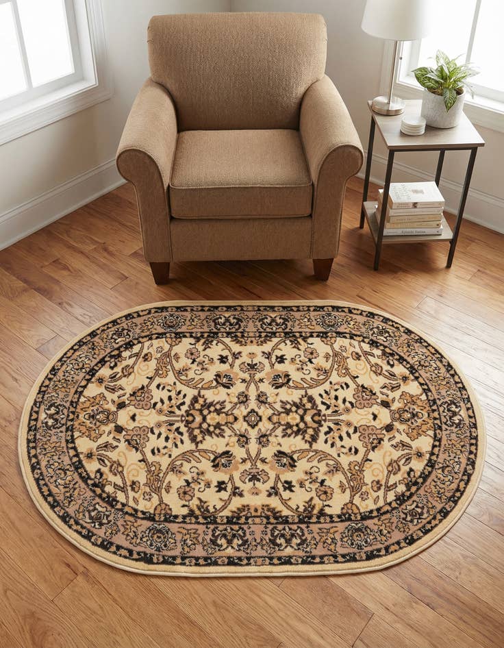 Detail image of 3' x 5' 3 Kashan Design Oval Rug