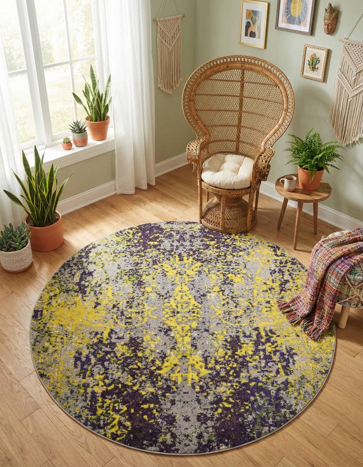 Detail image of 6' x 6' Washable Hyacinth Round Rug
