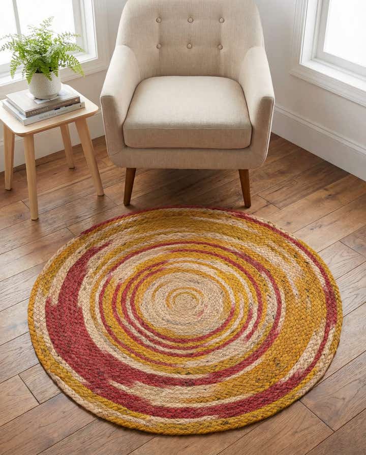 3' 1 x 3' 1 Handmade Braided Jute Round Rug