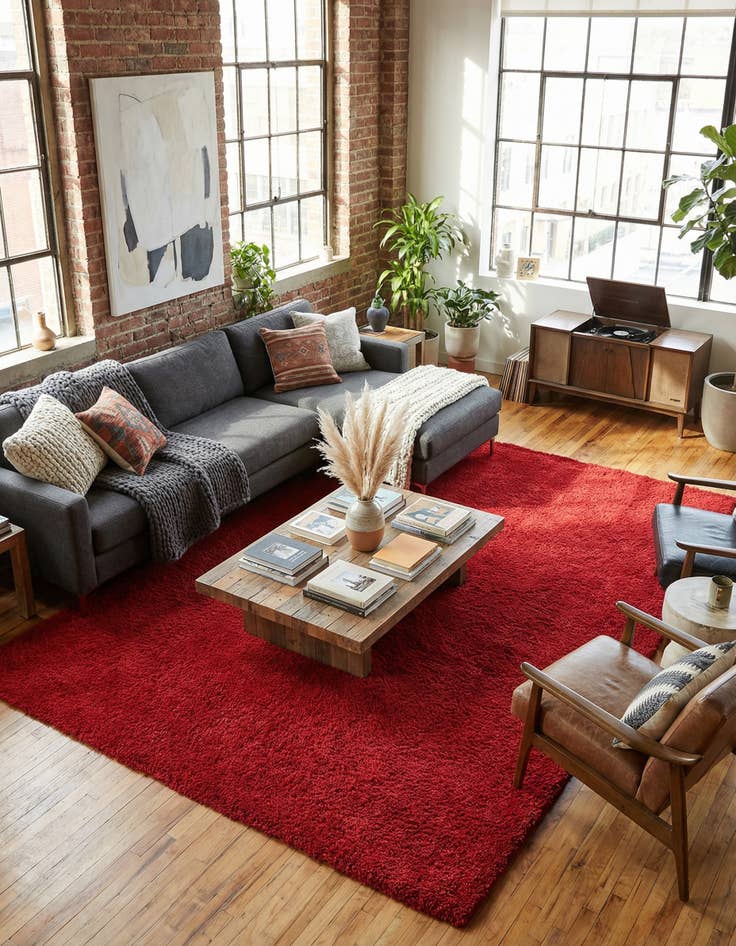 Detail image of 9' x 12' Solid Shag Rug