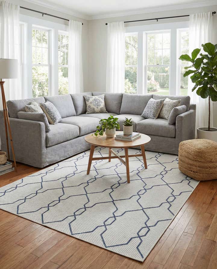 5' x 8' Easy-Clean Trellis Indoor / Outdoor Rug