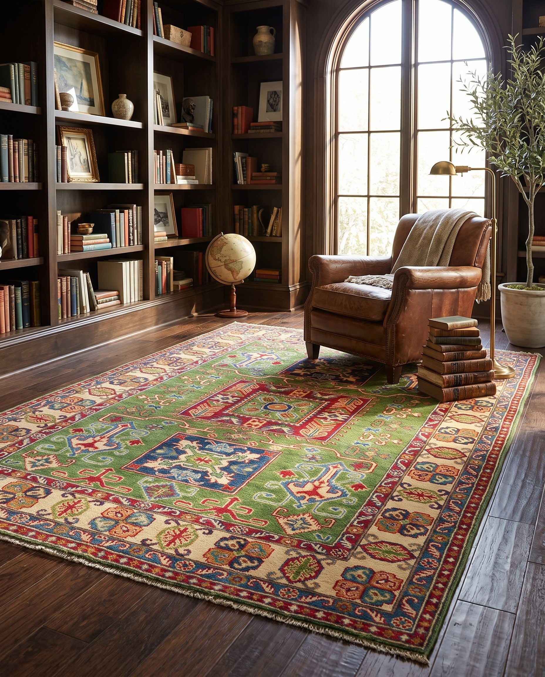 Detail image 3 of 10: 4' 11 x 6' 10 Hand Knotted Kazak Rug