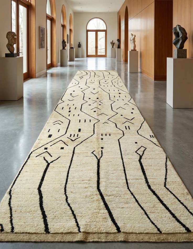 Detail image of 5' 5 x 24' 8 Hand Knotted Moroccan Wool Runner Rug