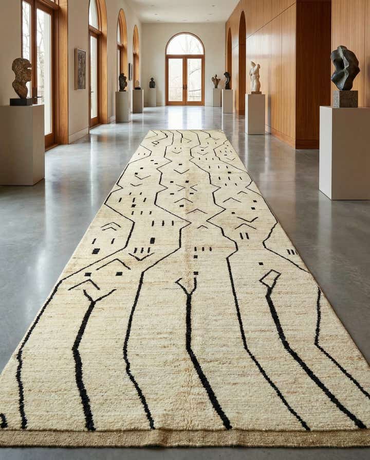 5' 5 x 24' 8 Hand Knotted Moroccan Wool Runner Rug