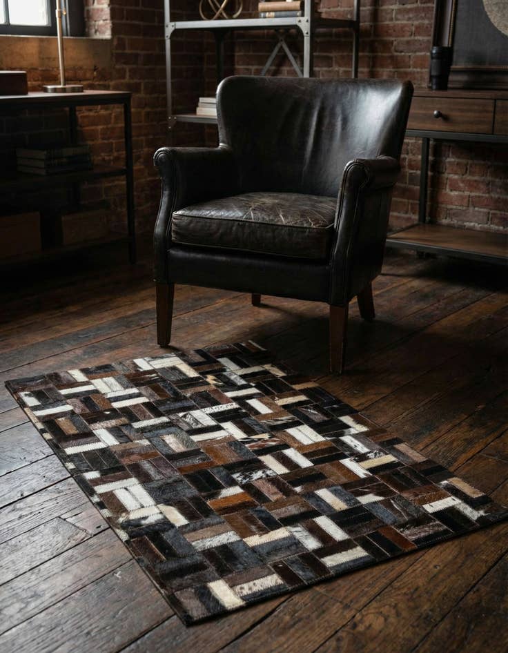 Detail image of 2' x 3' Cowhide Leather Rug