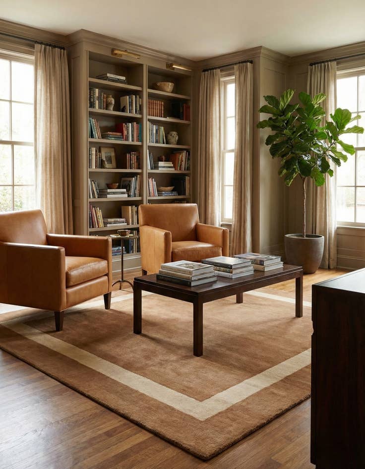 Detail image of 7' 10 x 7' 10 Jill Zarin Border Wool Square Rug