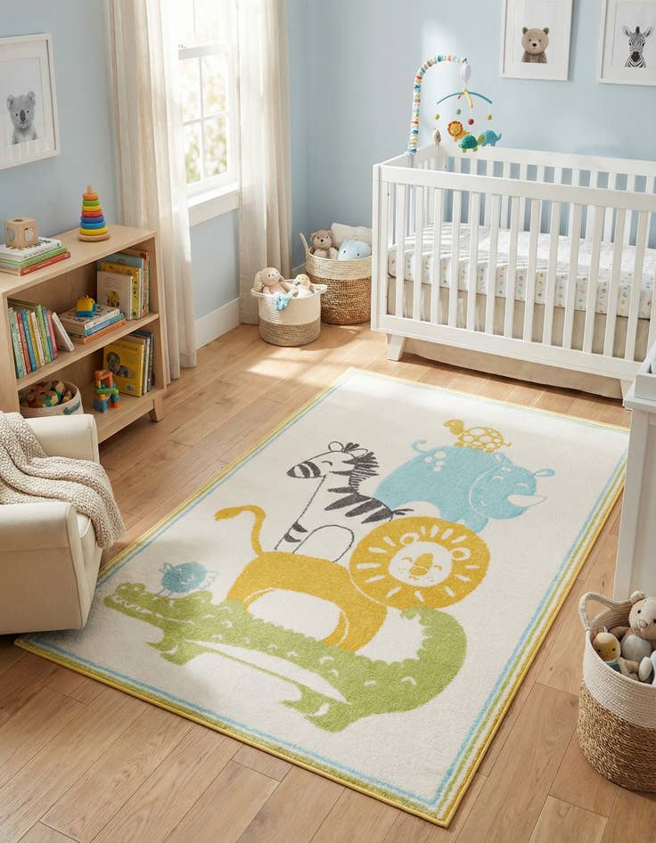 Detail image of 4' x 6' Animals Whimsy Kids Rug