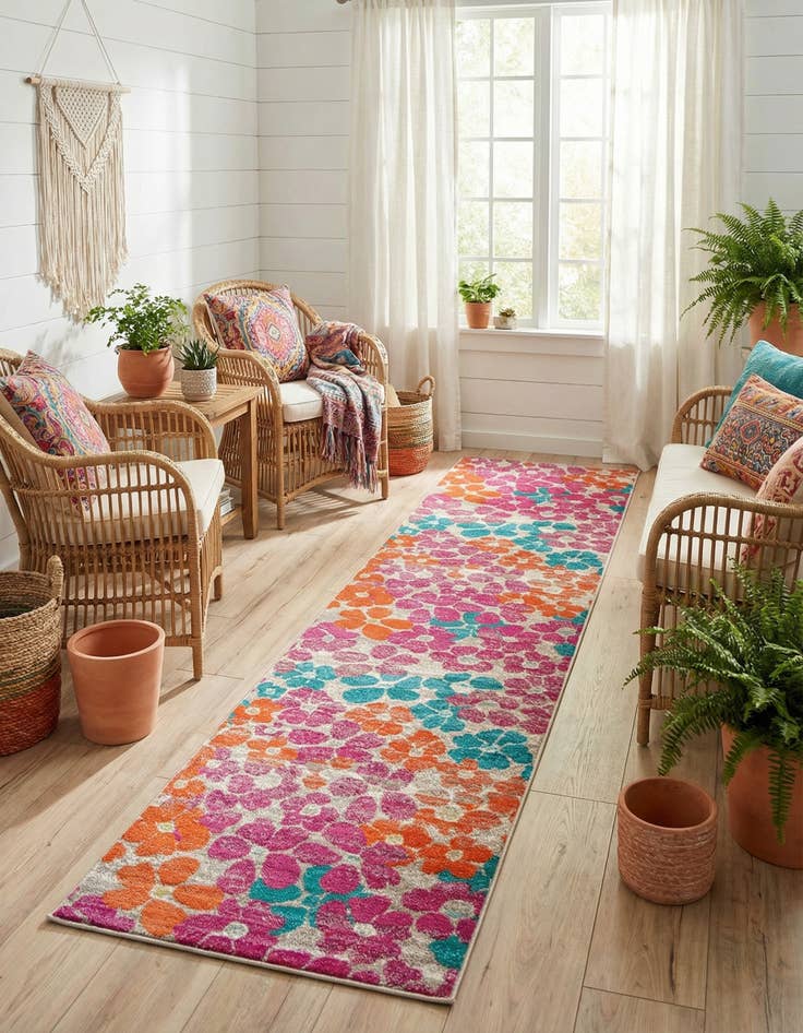 Detail image of 3' x 12' Azalea Runner Rug
