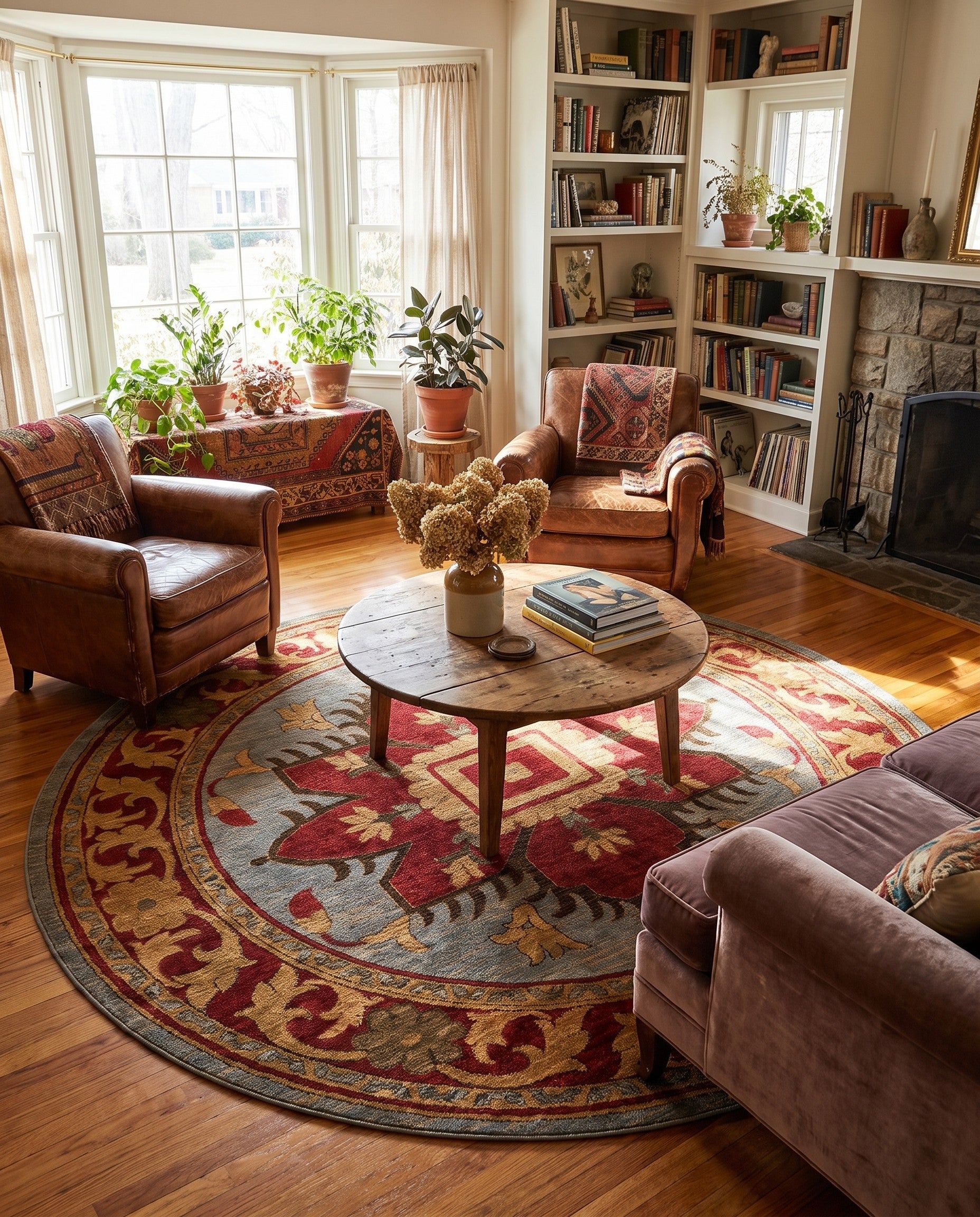 8' x 8' Serapi Round Rug
