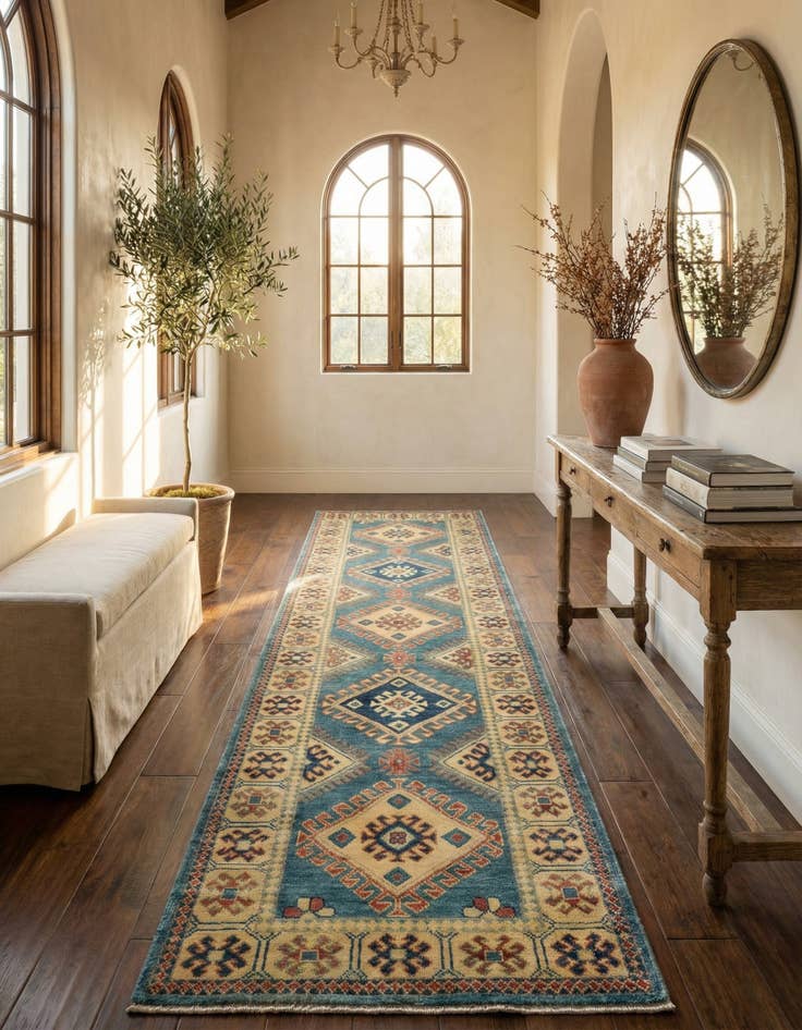 Detail image of 2' 10 x 9' 9 Hand Knotted Oushak Wool Runner Rug