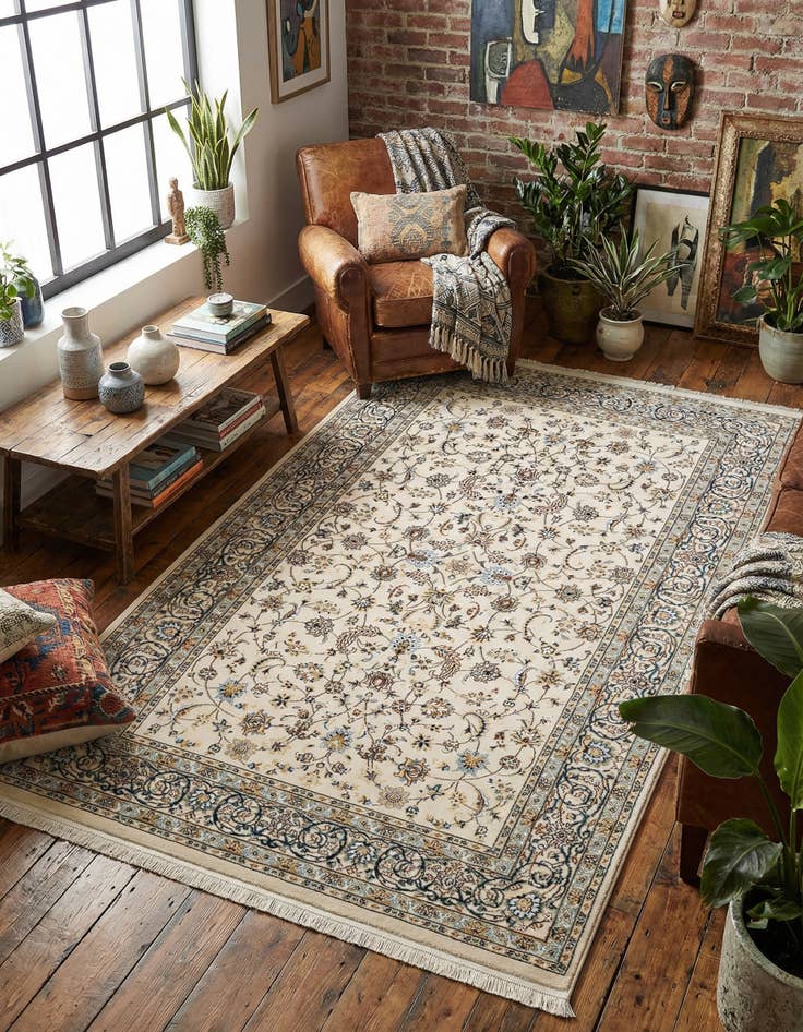 Detail image of 5' 3 x 8' Nain Design Rug