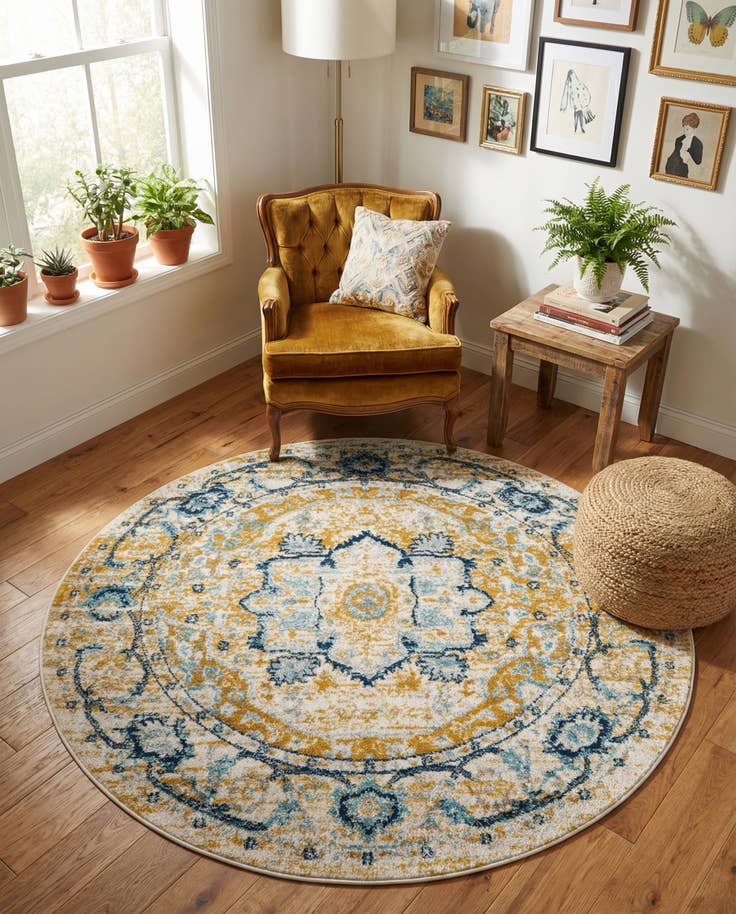 Detail image of 5' x 5' Madeline Vintage Round Rug