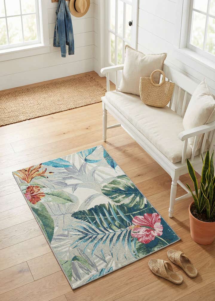 2' x 3' Easy-Clean Botanical Indoor / Outdoor Rug
