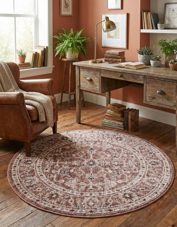 Detail image of 3' 3 x 3' 3 Eco Traditional Round Rug