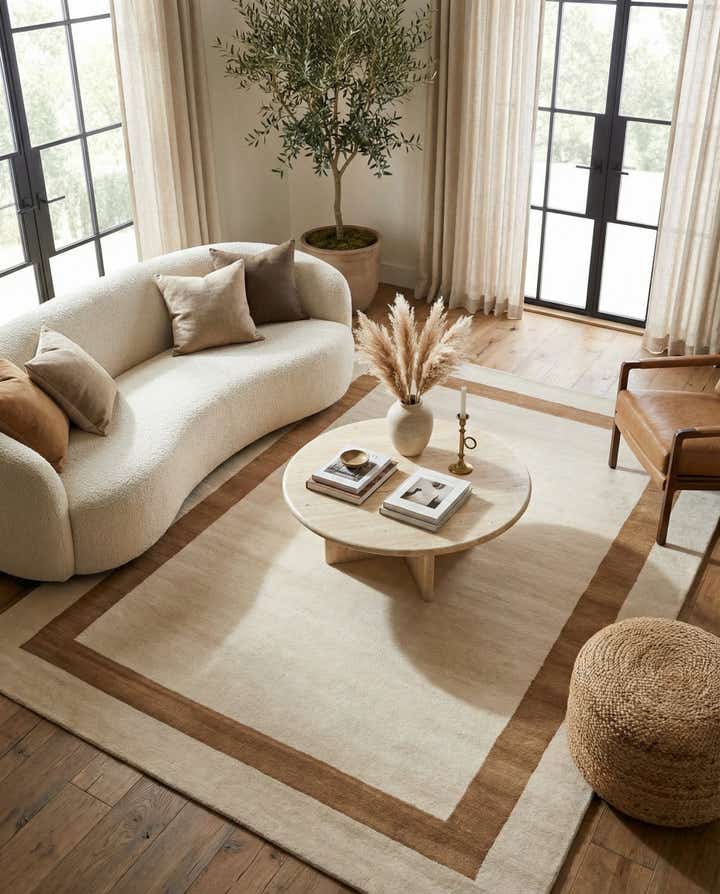 6' 1 x 9' Jill Zarin Border Wool Rug