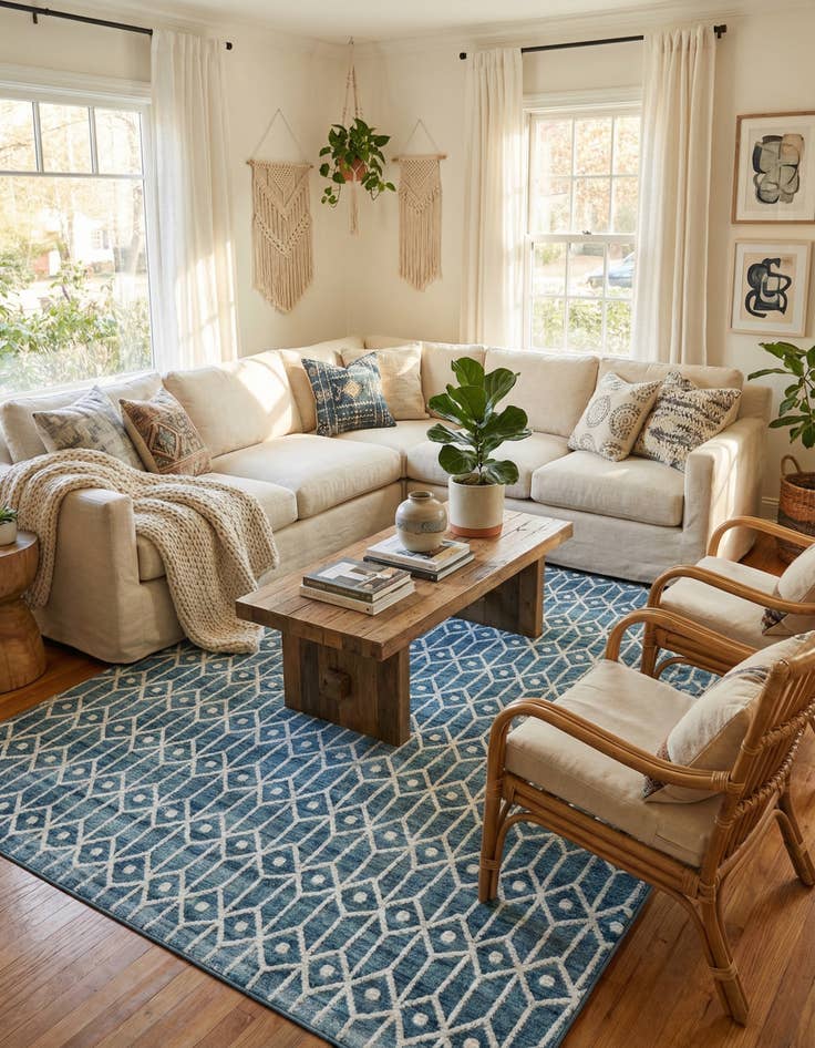 Detail image of 9' x 12' Lattice Trellis Rug