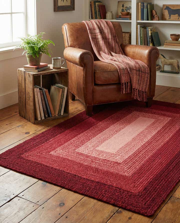 4' 1 x 6' 1 Hand Braided Wool Rug