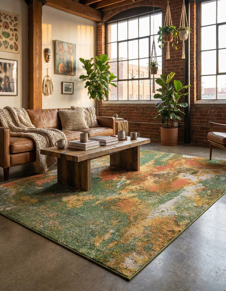 Detail image of 6' x 9'  Washable Haerfest Rug