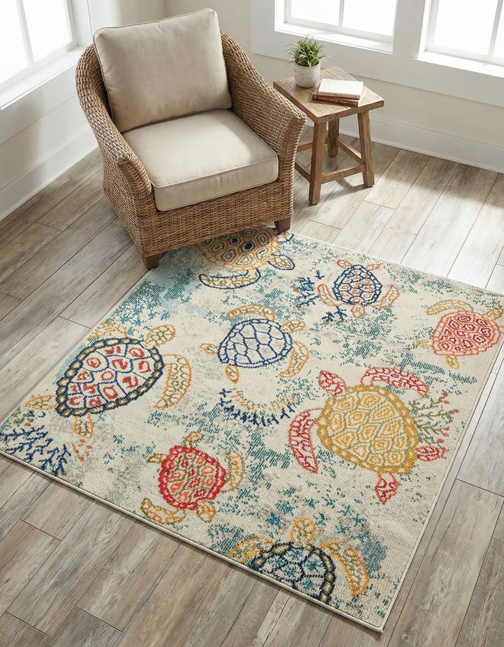 4' 1 x 4' 1 Washable Amalfi Square Rug